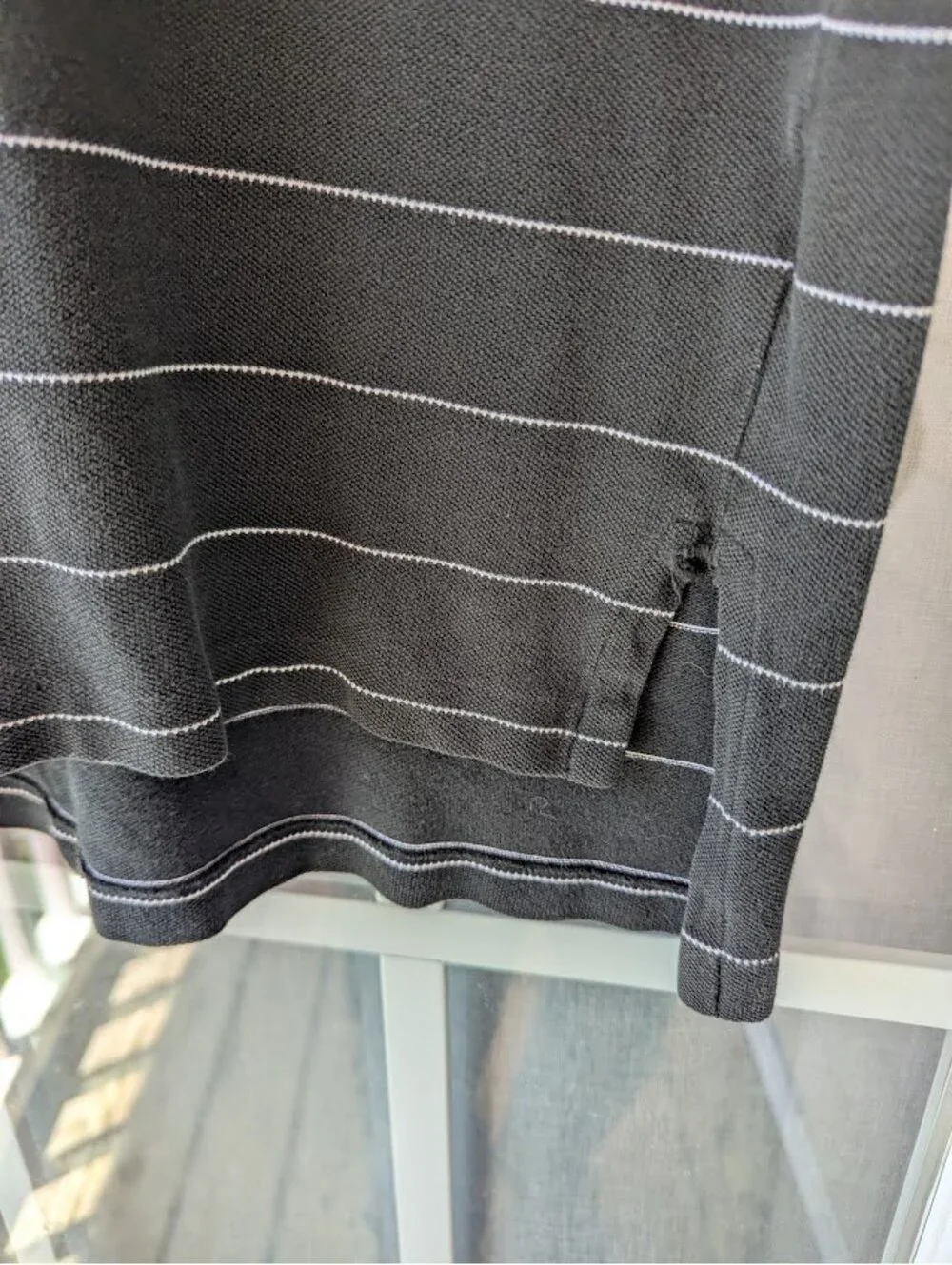 Polo Ralph Lauren Polo Shirt Men XL Black Striped Single Stitch 23.5x29x31.5 PRL